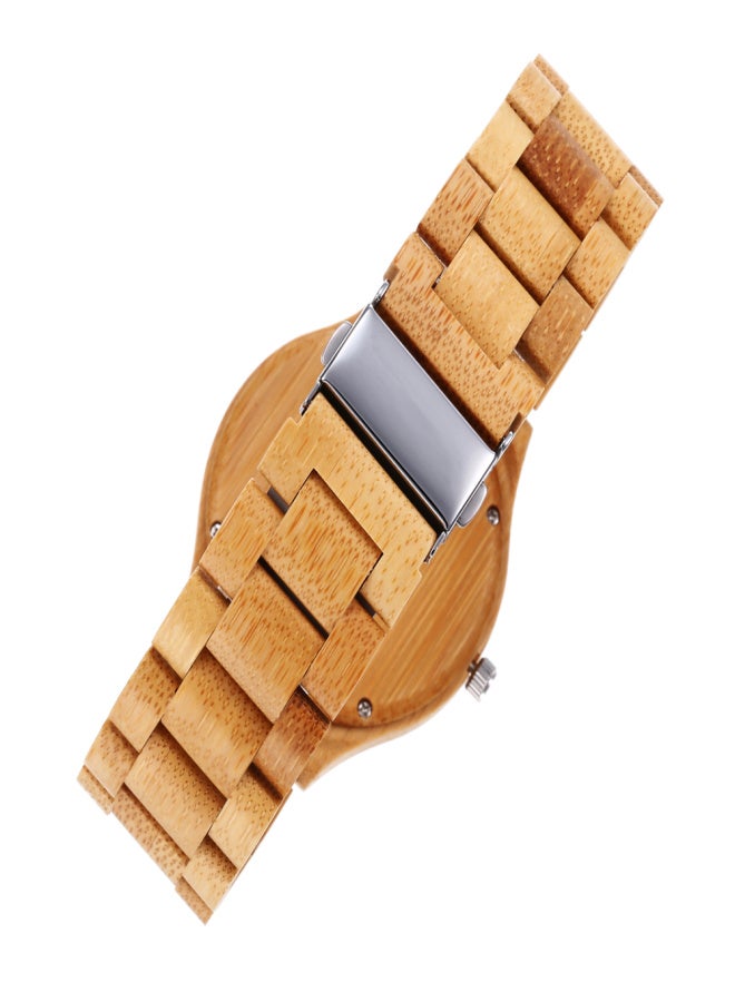 ريداير ساعة يد نسائية من خشب البامبو، ساعة خشبية، ساعة كوارتز تناظرية، خفيفة الوزن، ساعة يد كاجوال، ساعة يد كلاسيكية - Image 4