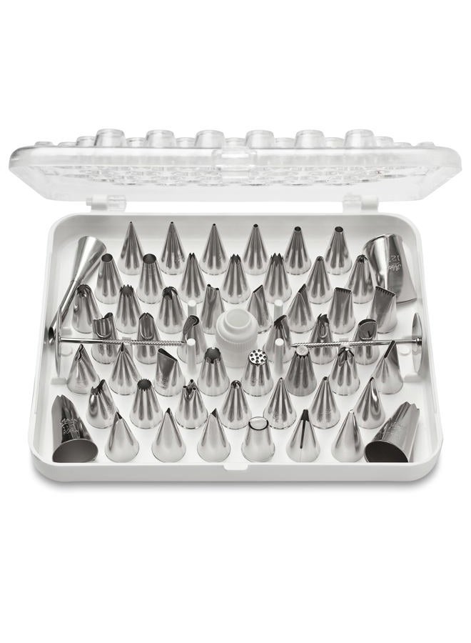 Ateco Cake, 783 55 pc Decorating Tip Set, Silver - Image 1