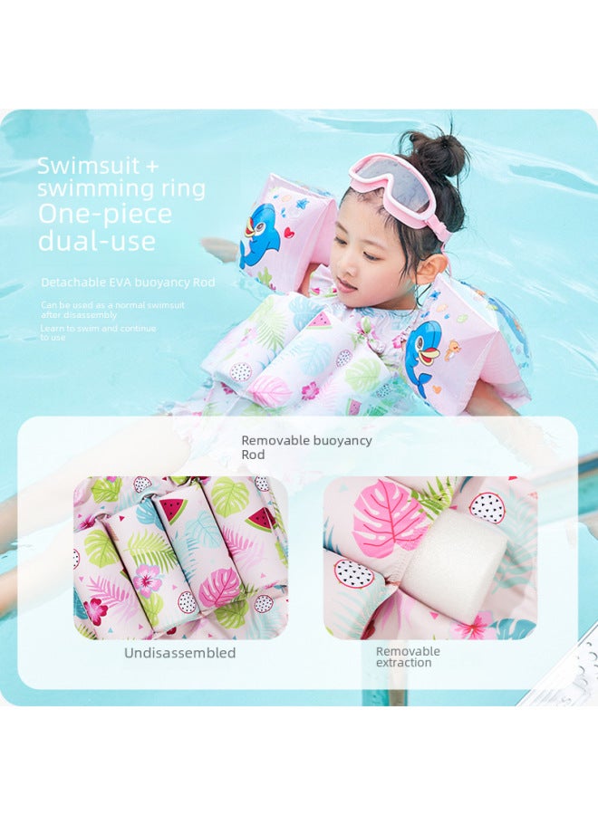 Children's Buoyancy One Piece Swimsuit Baby Toddler Girl Boy Ages One to Three Red Strawberry Design - Image 3
