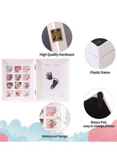 Arabest Baby Picture Frame First Year, Baby Handprint and Footprint Kit with Ink Pad, 12 Month Milestones Baby Gift, Anniversary Growth Record Keepsake for Mom/Newborn (Blue Foldable)  - Image 4
