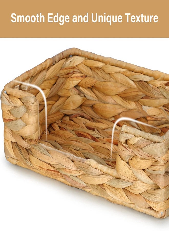 Graciadeco Disposable Guest Towel Napkin Basket Rectangular Water Hyacinth Napkin Holder Woven Rattan Wicker Table Dinner Paper Hand Guest Towel Napkin Basket Tray Caddy for Bathroom Kitchen - Image 3