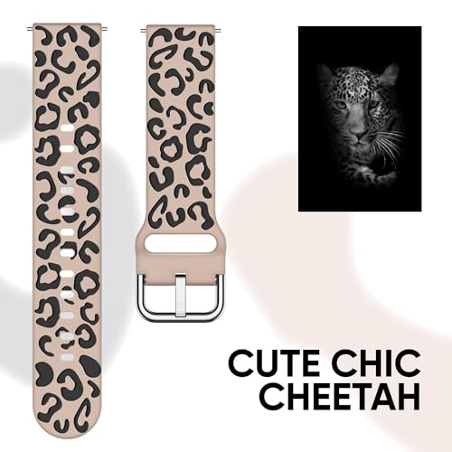 Knossen Leopard Engraved Band Compatible for Samsung Galaxy Watch 7, FE, 6, 5, 4 40mm 44mm, Soft Silicone Replacement Wristband for Galaxy Watch 6 Classic, 4 Classic, 5 Pro, 2-PACK - Image 2