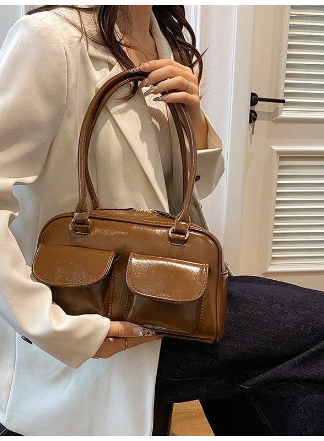Flossie Crossbody bag, brown, 28 x 10 x 15 cm, versatile leather, lightweight and stylish, 2026 new release, spacious and versatile, lightweight and stylish - Image 1