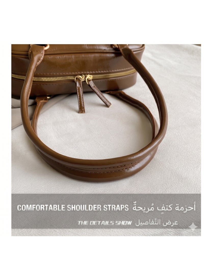Flossie Crossbody bag, brown, 28 x 10 x 15 cm, versatile leather, lightweight and stylish, 2026 new release, spacious and versatile, lightweight and stylish - Image 4