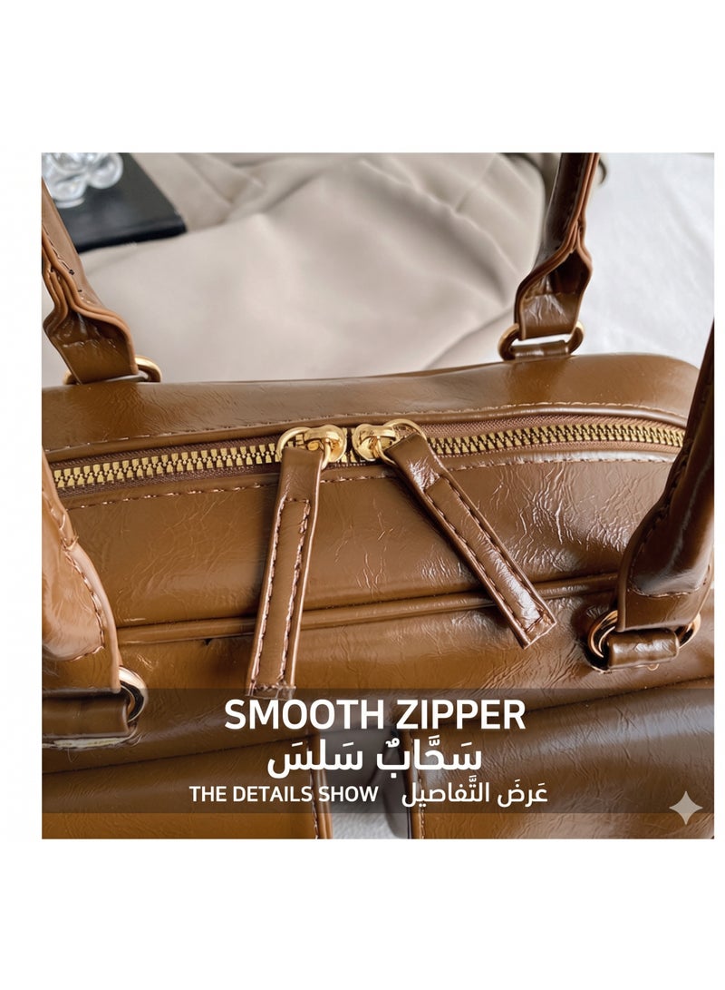 Flossie Crossbody bag, brown, 28 x 10 x 15 cm, versatile leather, lightweight and stylish, 2026 new release, spacious and versatile, lightweight and stylish - Image 3