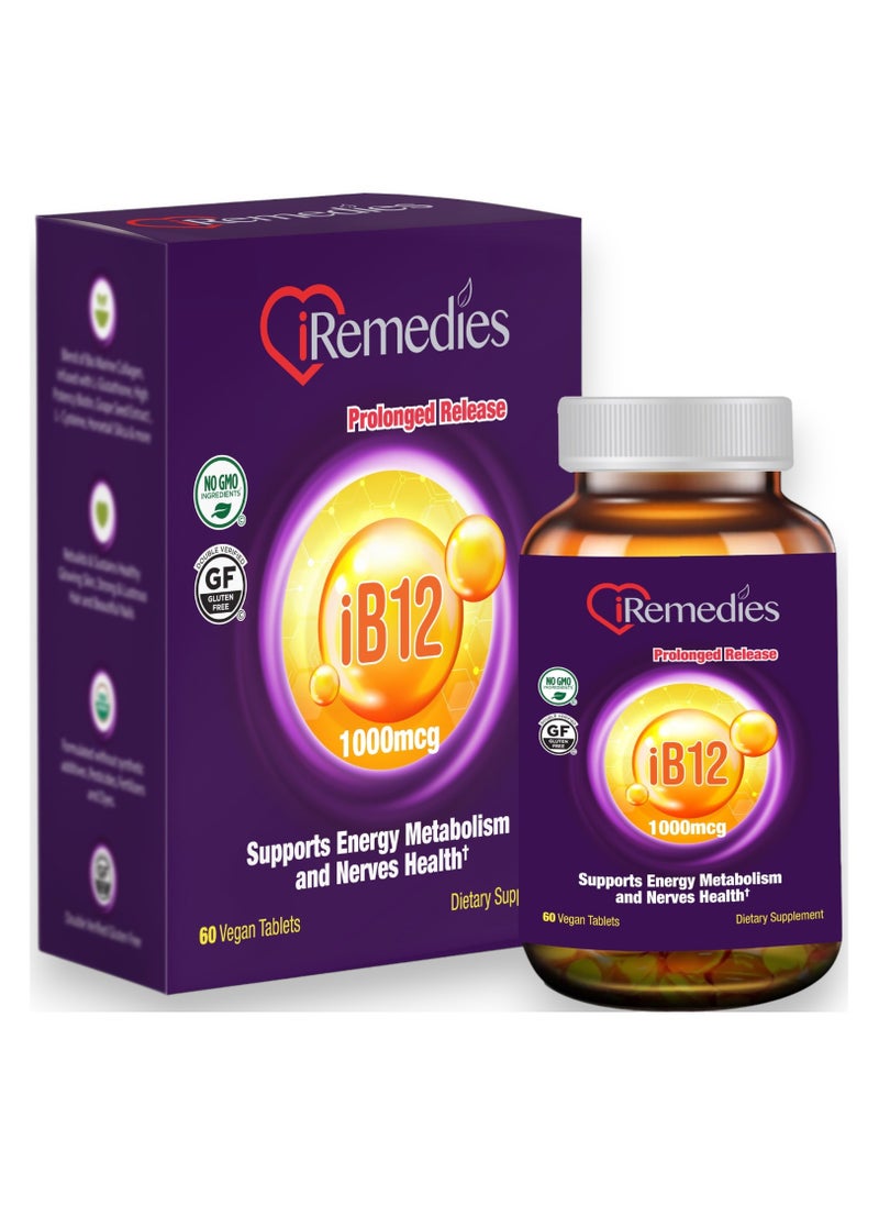 iRemedies Ib12, 1000mcg, 60 Tablets, 60 Servings 