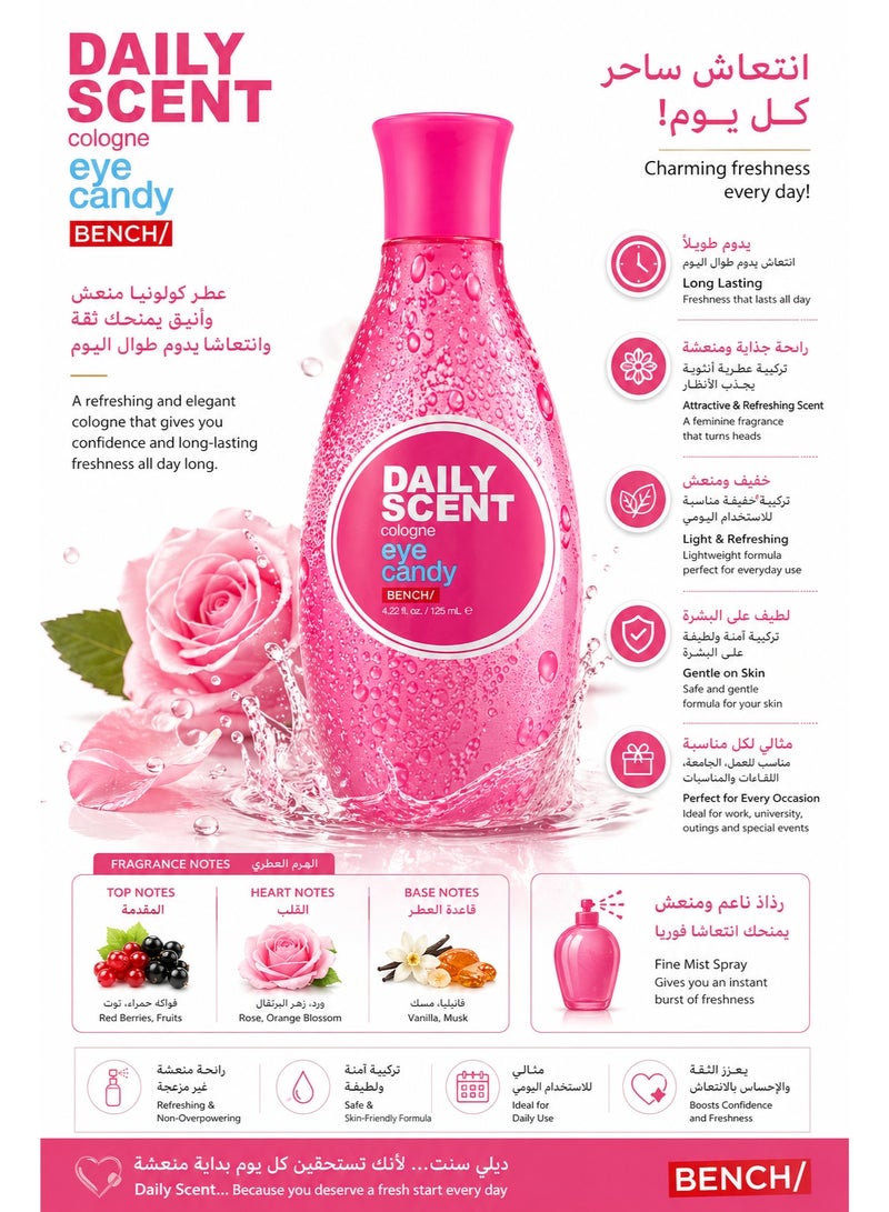Bench Daily Scent Cologne Eye Candy, Pink, 125ml - Image 2