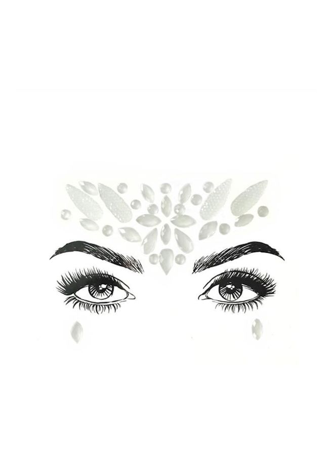 NIBEMINENT Rhinestone Eye Tears Tattoo Sticker Grey/Black/White