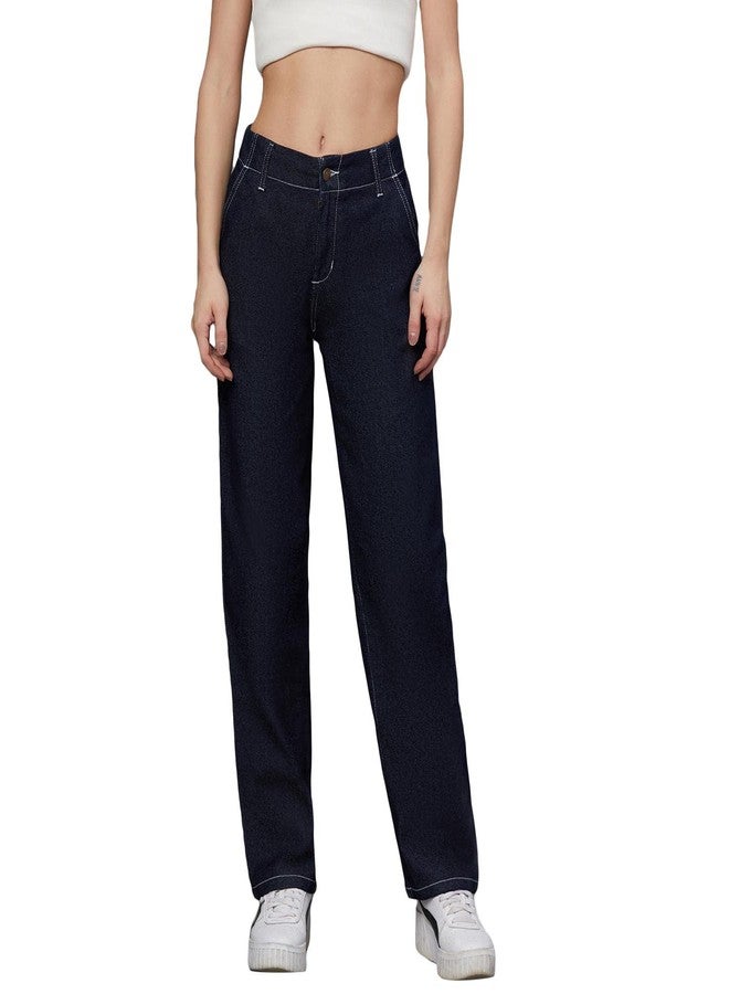 KOTTY Women's High Rise Cotton Lycra Blend Ankle Length Relaxed Fit Jeans - Image 1