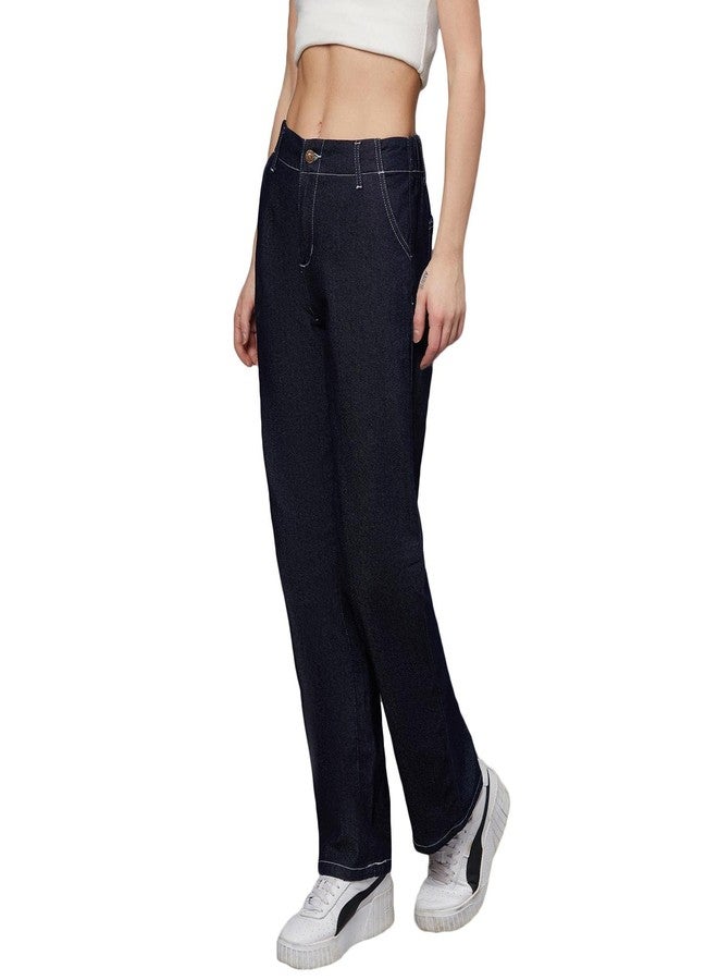 KOTTY Women's High Rise Cotton Lycra Blend Ankle Length Relaxed Fit Jeans - Image 2