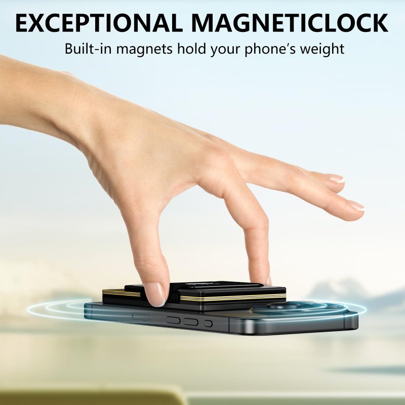furid Magnetic Card-Wallet Compatible with Apple MagSafe: Slim Wallet with Cash Strap for iPhone 16/15/14/13/12 Series Pro Max, Minimalist Wallet - Image 3