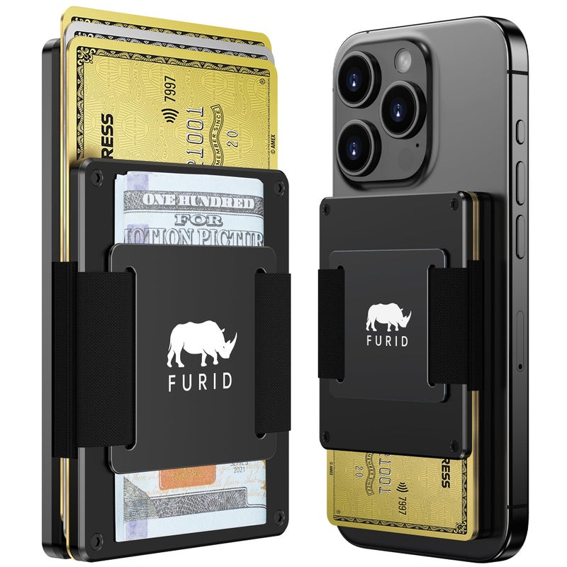 furid Magnetic Card-Wallet Compatible with Apple MagSafe: Slim Wallet with Cash Strap for iPhone 16/15/14/13/12 Series Pro Max, Minimalist Wallet - Image 1