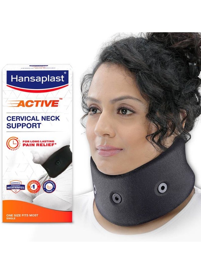 Hansaplast HANSAPLAST Active Cervical Neck Support | OSFM |Neck brace for comfort & stabilized support Neck Support  (Black)  - Image 1