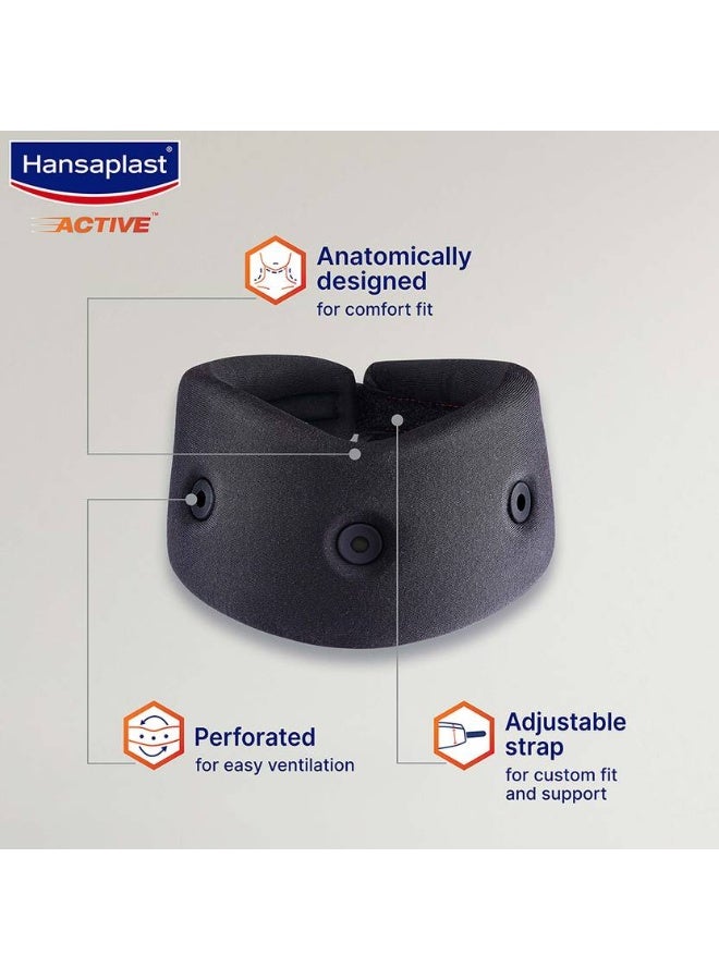 Hansaplast HANSAPLAST Active Cervical Neck Support | OSFM |Neck brace for comfort & stabilized support Neck Support  (Black)  - Image 2