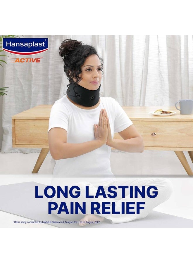 Hansaplast HANSAPLAST Active Cervical Neck Support | OSFM |Neck brace for comfort & stabilized support Neck Support  (Black)  - Image 4