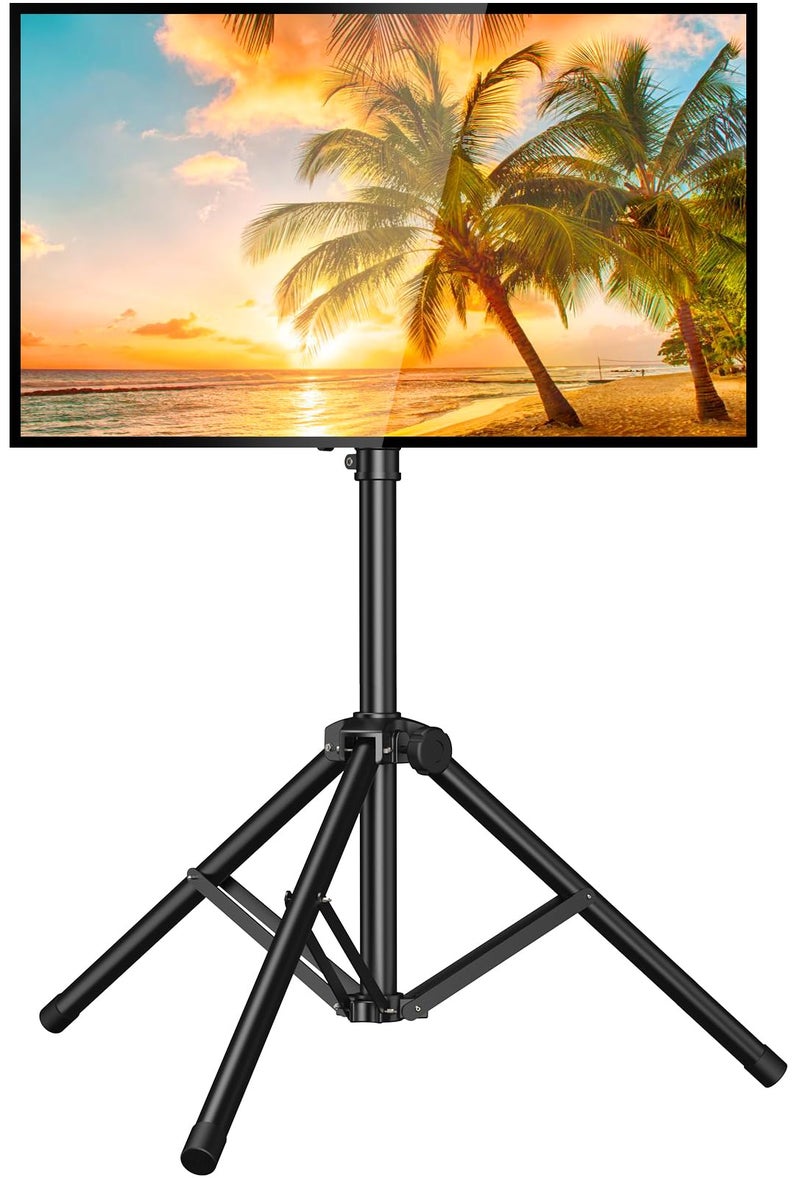 PERLESMITH TV Tripod Stand with Â±20Â° Tilt and 360Â° Swivel,Portable TV Stand for 37-85 Inch LED LCD OLED Flat Screen TVs,Height Adjustable Outdoor TV Stand with VESA 600x400mm up to 110 lbs PSTM2 - Image 1
