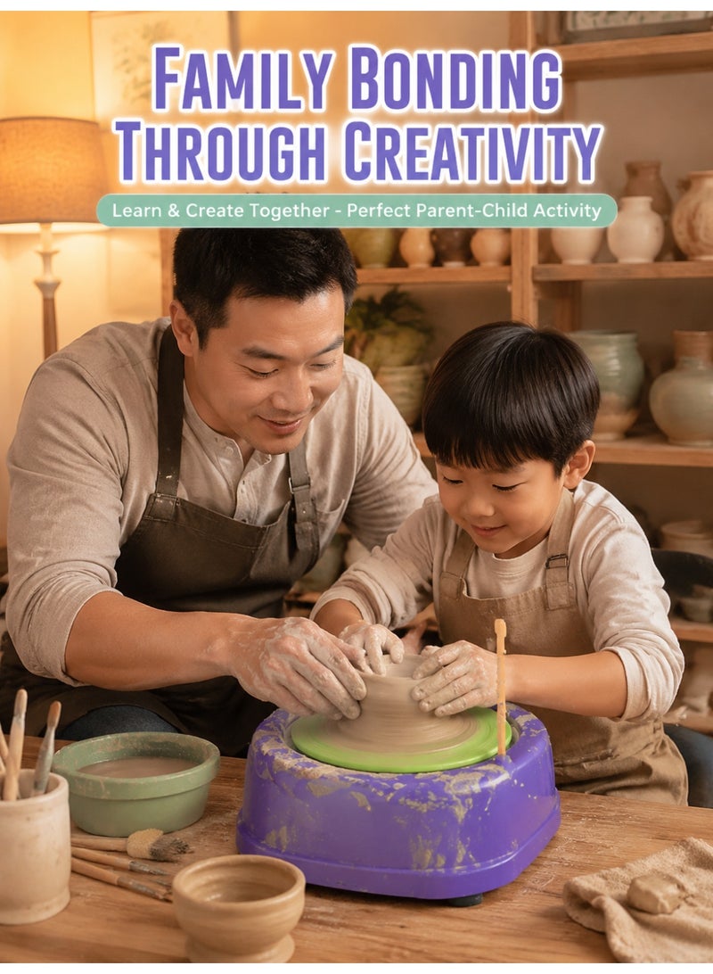 Electric Pottery Wheel for Kids - DIY Clay Pottery Studio Craft Kit - Educational Pottery Machine with Pulling Function - Creative Art Set Toy for Beginner Kids Gift - Image 3