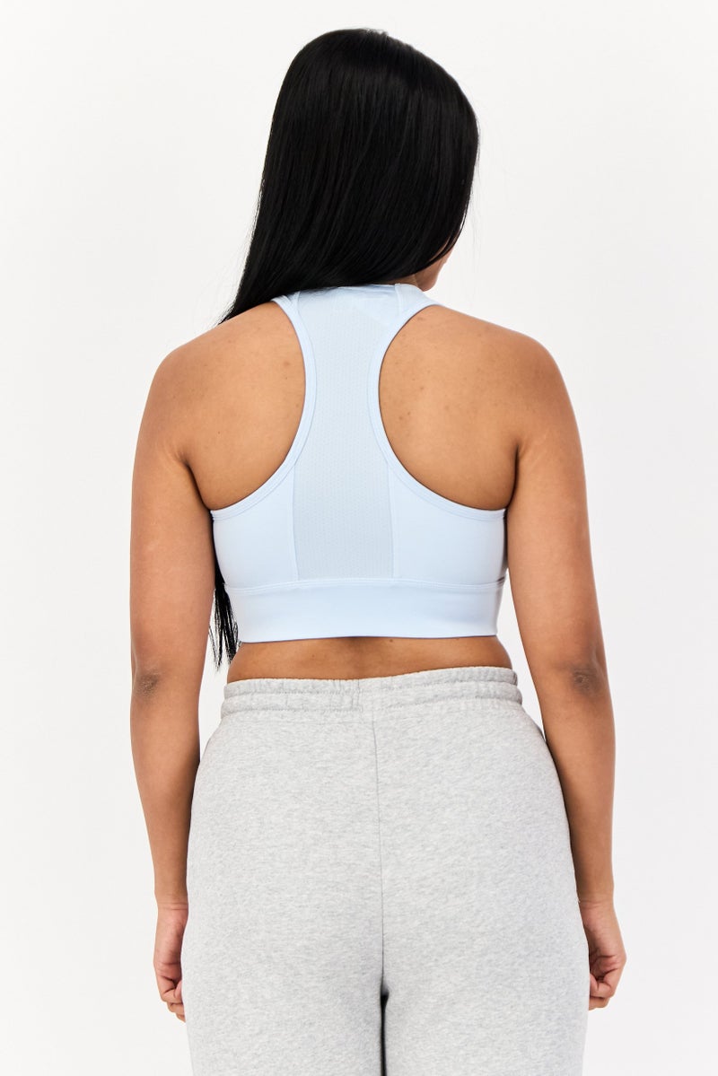 Reebok Women Brand Logo Non Padded Sports Bra, Blue - Image 3