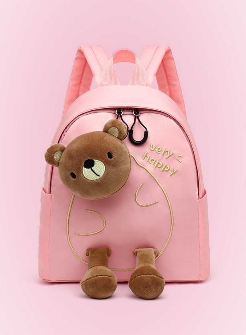 Cute Pink Teddy Bear Backpack – Lightweight Mini Travel Bag for Toddler Girls, Cartoon Animal Design, Ideal for Kindergarten, Nursery & Gifts, For Ages 2–6 - Image 1