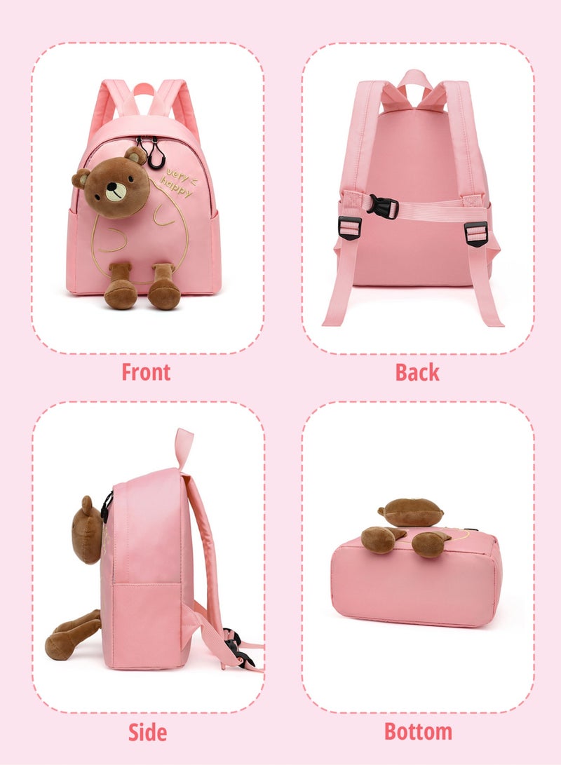 Cute Pink Teddy Bear Backpack – Lightweight Mini Travel Bag for Toddler Girls, Cartoon Animal Design, Ideal for Kindergarten, Nursery & Gifts, For Ages 2–6 - Image 5