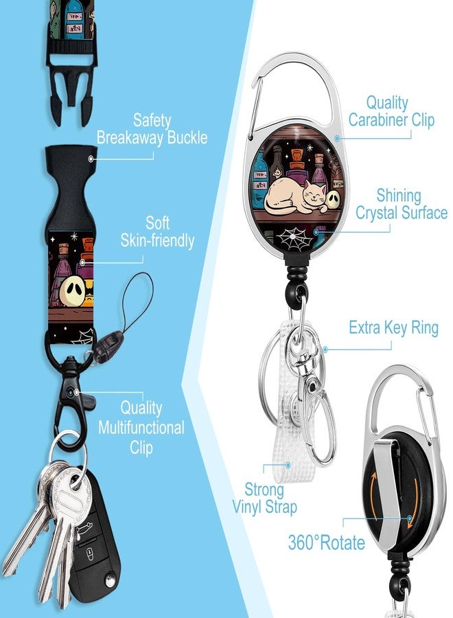 Piefly Lanyards for Id Badges, Magic Cat Badge Holder with Retractable Reel Belt Clip, Work Name Tag Lanyard Vertical ID Card Protector Case for Women Nurse Nursing Doctor Teacher Student - Image 4
