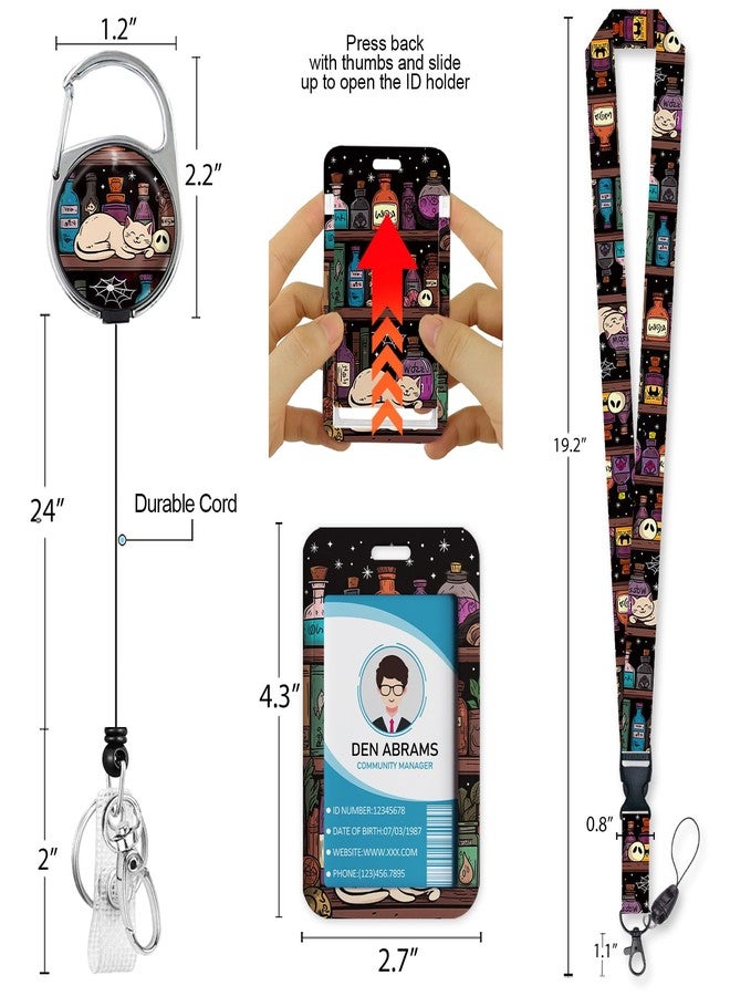 Piefly Lanyards for Id Badges, Magic Cat Badge Holder with Retractable Reel Belt Clip, Work Name Tag Lanyard Vertical ID Card Protector Case for Women Nurse Nursing Doctor Teacher Student - Image 5