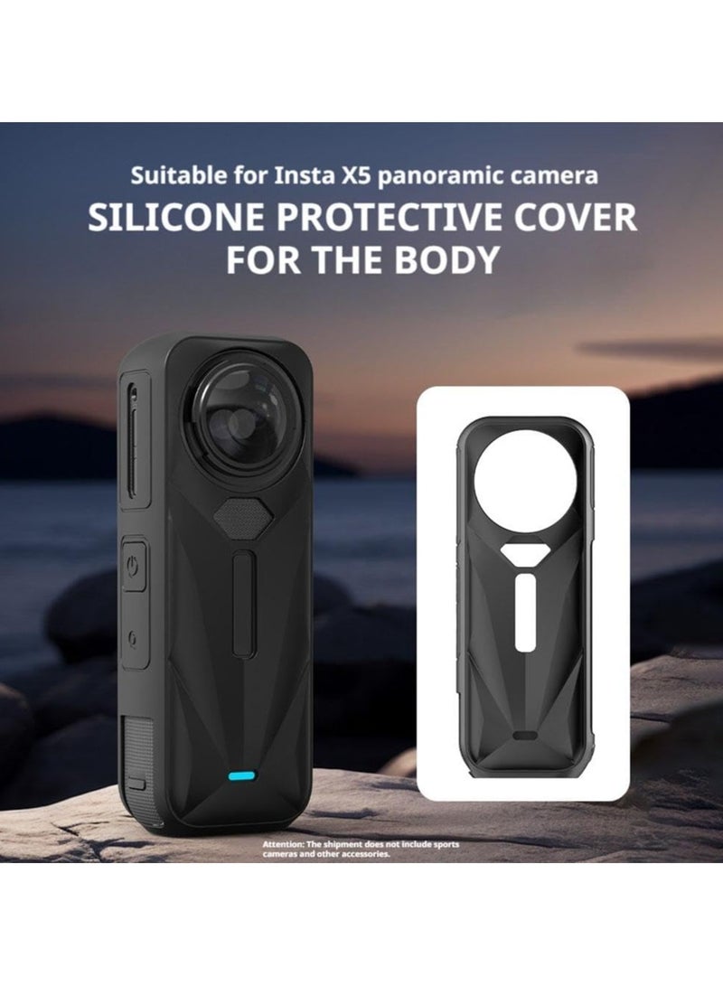2 in 1 Screen Protector for Insta360 X5 Tempered Glass  0.3mm 9H Hardness Anti-Scrach Anti-Bubble& Protective Case + Silicone All-Round Shockproof Lens Cover  - Image 2