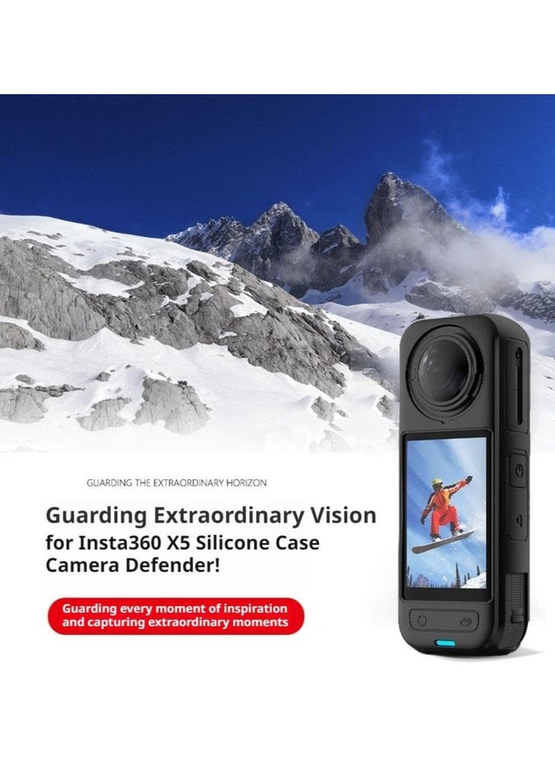 2 in 1 Screen Protector for Insta360 X5 Tempered Glass  0.3mm 9H Hardness Anti-Scrach Anti-Bubble& Protective Case + Silicone All-Round Shockproof Lens Cover  - Image 4