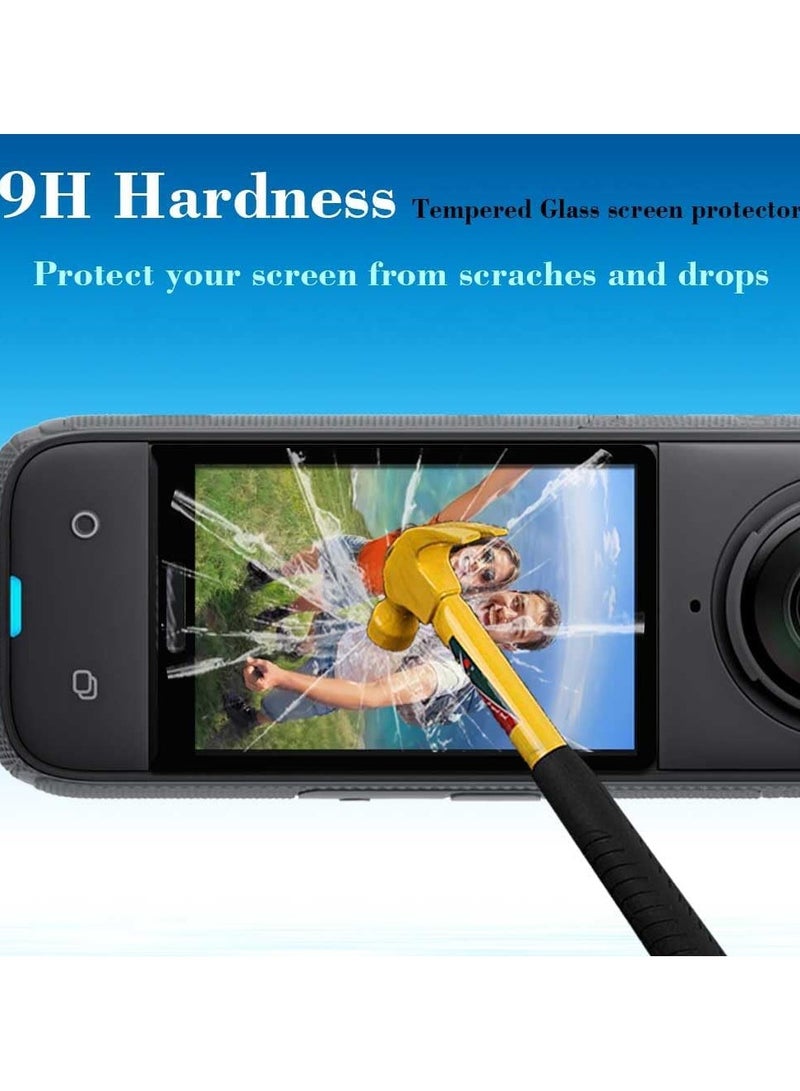 2 in 1 Screen Protector for Insta360 X5 Tempered Glass  0.3mm 9H Hardness Anti-Scrach Anti-Bubble& Protective Case + Silicone All-Round Shockproof Lens Cover  - Image 3