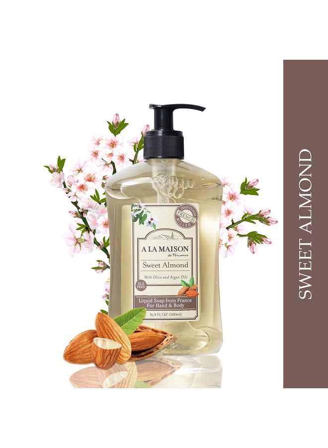 A La Maison Sweet Almond Liquid Hand Soap Triple French Milled Natural Moisturizing Soap (3 Pack 16.9 Oz Bottle) - Image 4