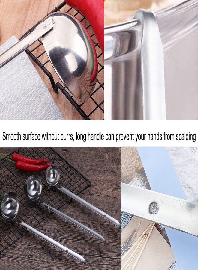 Markeny 4 Pieces Stainless Steel Soup Ladle Metal Handle Ladle with Pouring Rim,1oz/2oz/3oz/5oz Set Ladles for Cooking Soup Sauce - Image 4