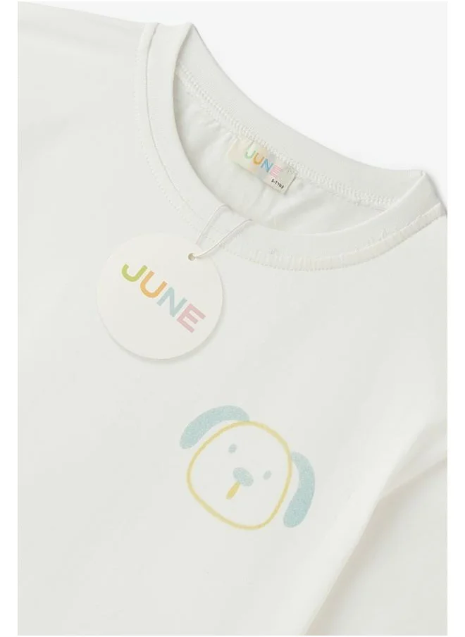 JUNE June Girl Tshirt Short 2 Pack Set Ecru - Stone