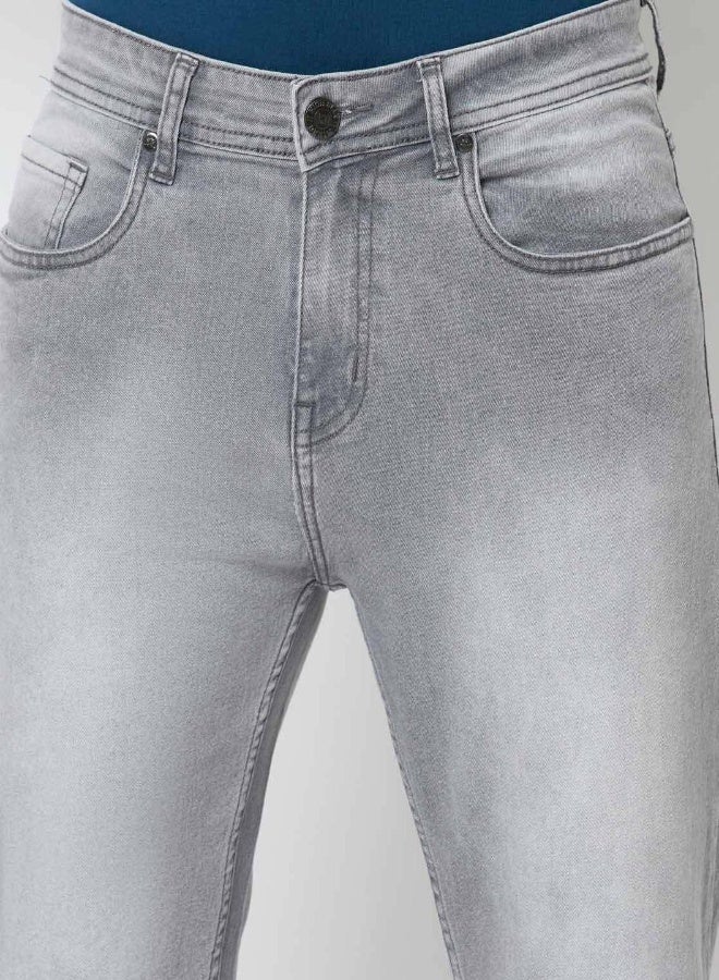 HIGH STAR Men Grey Jean Slim Fit Heavy Fade Stretchable Jeans  - Image 3