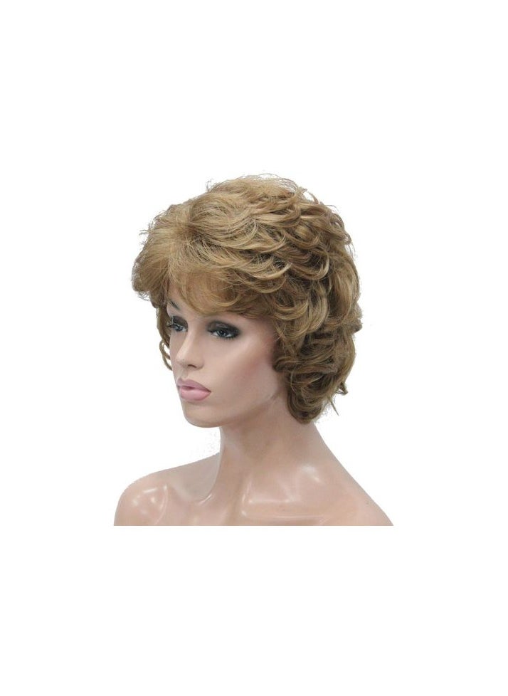 ماركة غير محددة باروكة شعر صناعي قصير مموج اصفر اللون  الشعر الحراري  - Image 1