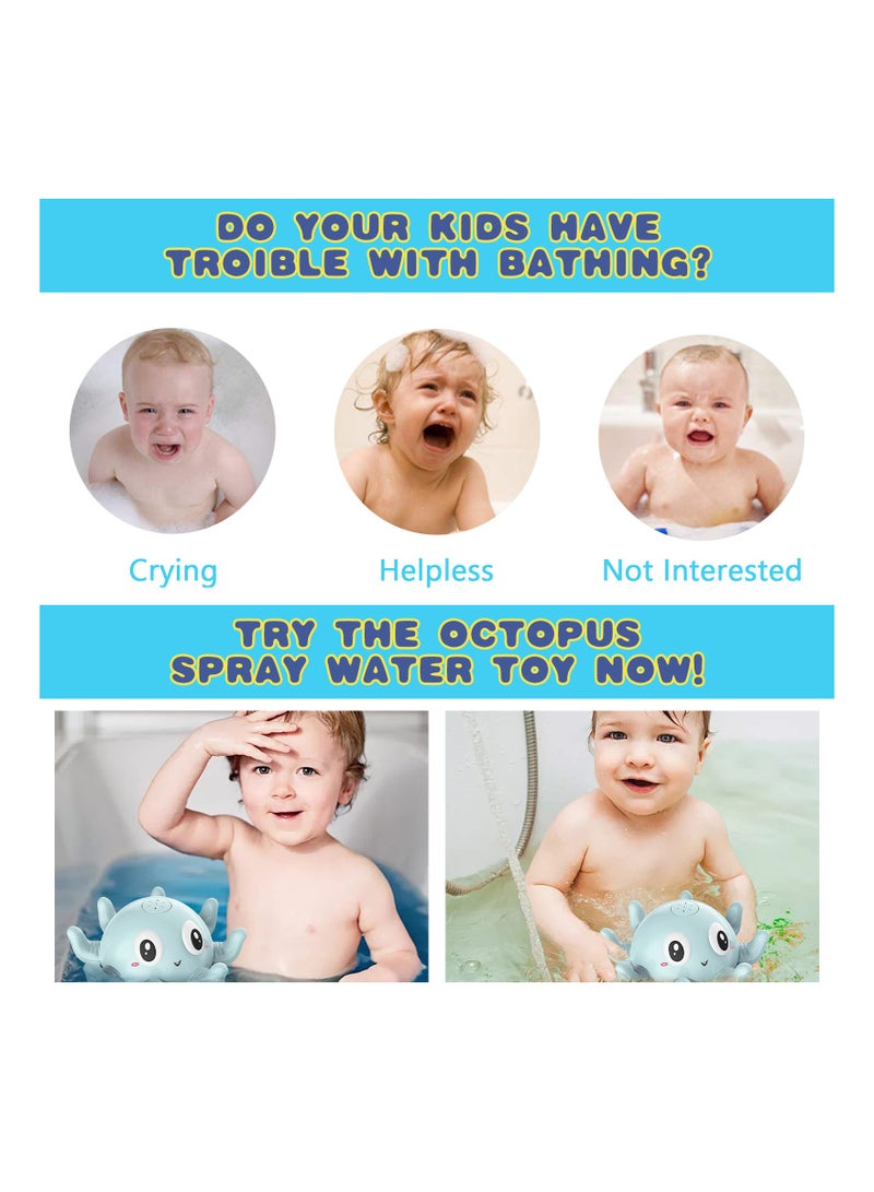 دوركو لعبة استحمام الأطفال بشكل كرتوني ومميز، أخطبوط يرش الماء تلقائياً مع أضواء، ألعاب إبداعية لحوض الاستحمام، هدية مثالية للأطفال، تعمل بـ 3 بطاريات AAA (غير متضمنة) - Image 3