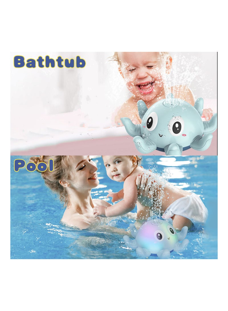 دوركو لعبة استحمام الأطفال بشكل كرتوني ومميز، أخطبوط يرش الماء تلقائياً مع أضواء، ألعاب إبداعية لحوض الاستحمام، هدية مثالية للأطفال، تعمل بـ 3 بطاريات AAA (غير متضمنة) - Image 2