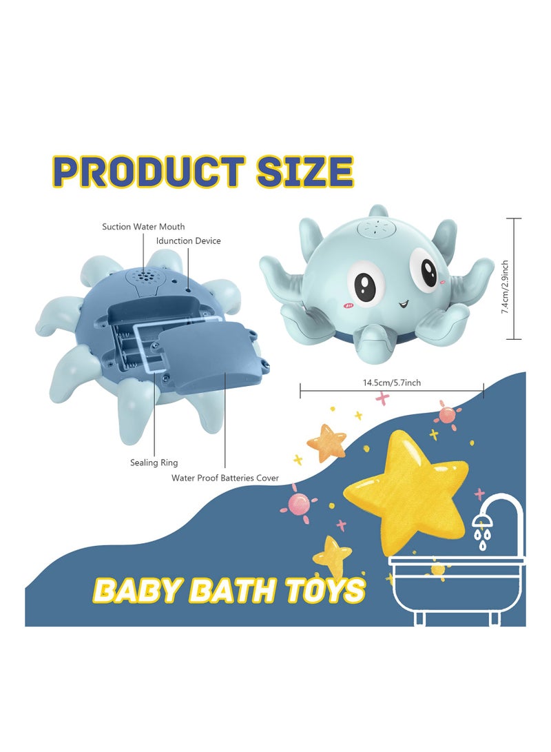 دوركو لعبة استحمام الأطفال بشكل كرتوني ومميز، أخطبوط يرش الماء تلقائياً مع أضواء، ألعاب إبداعية لحوض الاستحمام، هدية مثالية للأطفال، تعمل بـ 3 بطاريات AAA (غير متضمنة) - Image 5