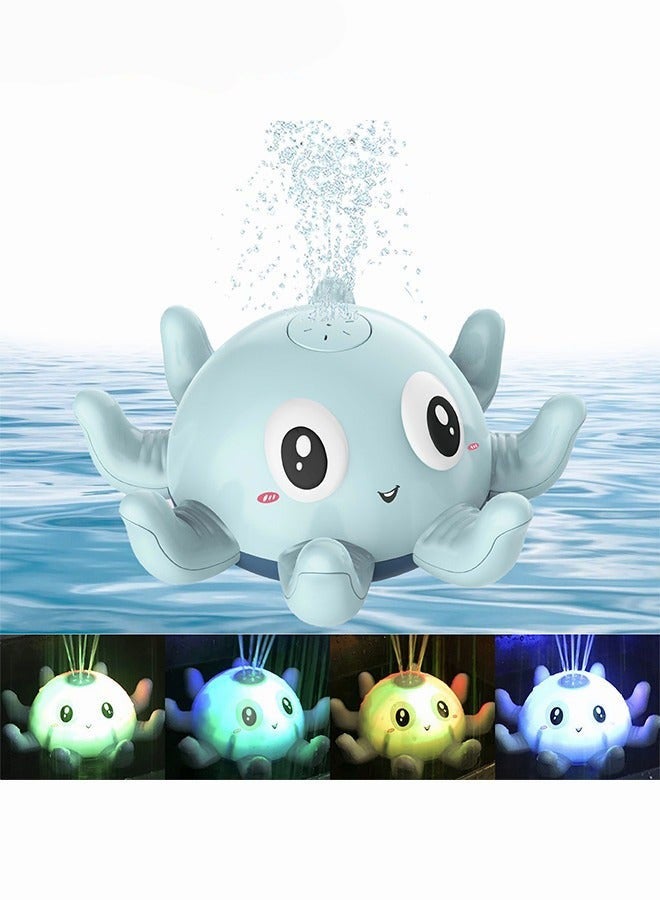 دوركو لعبة استحمام الأطفال بشكل كرتوني ومميز، أخطبوط يرش الماء تلقائياً مع أضواء، ألعاب إبداعية لحوض الاستحمام، هدية مثالية للأطفال، تعمل بـ 3 بطاريات AAA (غير متضمنة) - Image 1