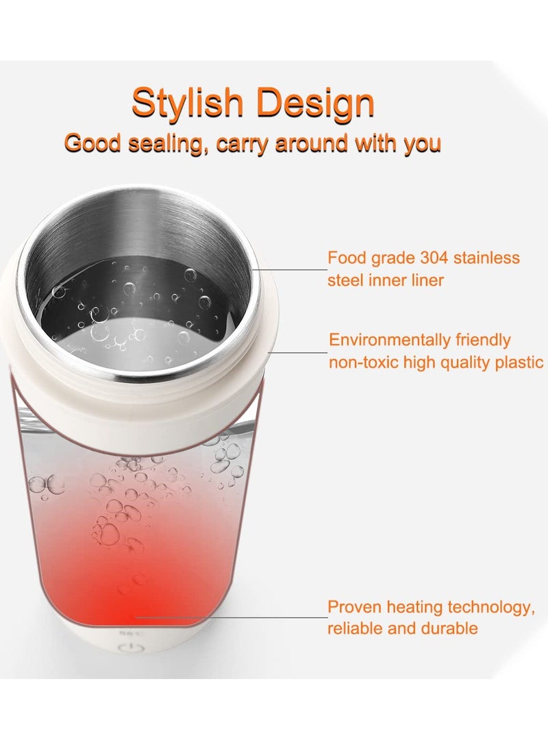 Captaintech Portable Travel Heating Mug, Mini Electric Cup, 55℃ / 80℃ / 100℃ Optional, 304 Stainless Steel Liner Kettle, 12 Hours Insulation Function, 300W 350 ml Fashion Electric Thermos, Automatic Shut-Off  - Image 3