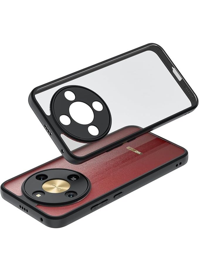 Case for Honor X9D 5G Cover, Slim Thin Clear Hard Back Black Soft Bumper Anti-Yellow Shockproof Phone Cover for Honor X9D, Clear/Black - Image 2