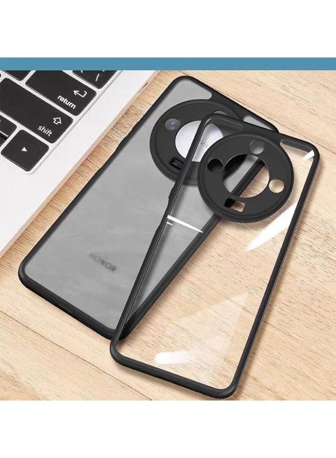 Case for Honor X9D 5G Cover, Slim Thin Clear Hard Back Black Soft Bumper Anti-Yellow Shockproof Phone Cover for Honor X9D, Clear/Black - Image 3