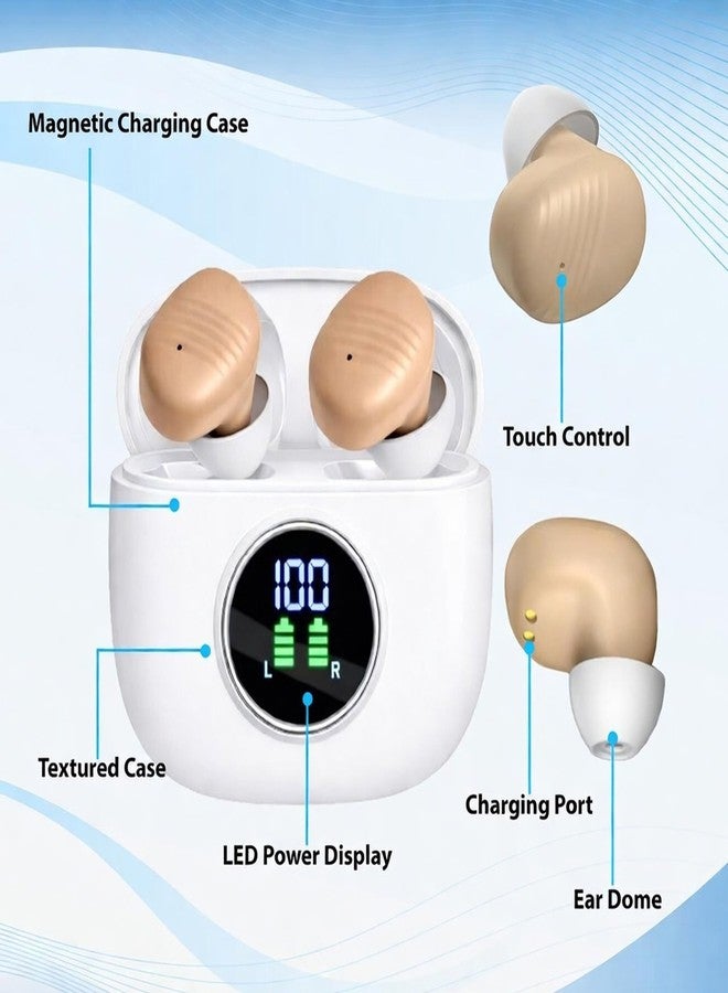 Shrandi Hearing Aids, Rechargeable Hearing Aids for Seniors, Portable Hearing Amplifiers with Noise Cancelling and Volume Control, Digital Hearing Assist Devices with A Travel Charging Box (B1) - Image 4