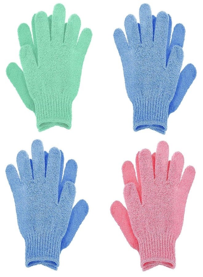 HUNCHA Heavy Exfoliate Mitts Bath Gloves for Shower, Spa, Massage and Body Scrubs, Dead Skin Cell Remover Gloves and Ingrown Hair Remover, for Body, Face, Hand and Foot, Random Color, 8 Pcs(4 Pair) - Image 1