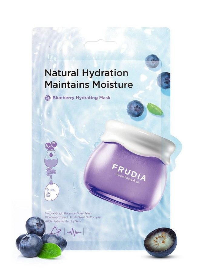 frudia - Blueberry Hydrating Mask ; Korean Face Mask Skin Care For Men & Women ; Hydrating Face Moisturizer Facial Mask W/Blueberry Extracts ; Korean Sheet Mask (Pack Of 10 Sheet Masks 0.67 Fl. Oz) - Image 1