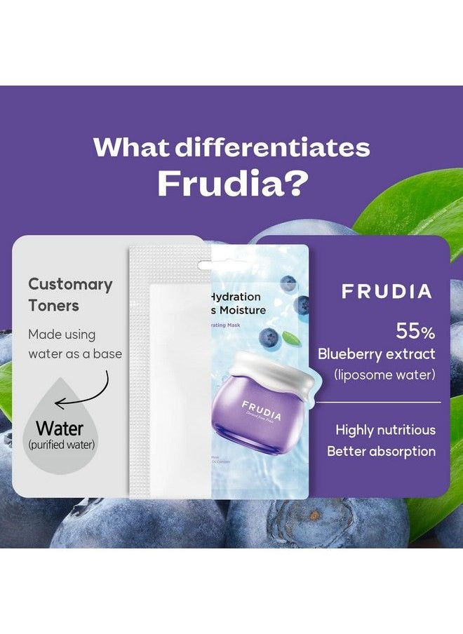 frudia - Blueberry Hydrating Mask ; Korean Face Mask Skin Care For Men & Women ; Hydrating Face Moisturizer Facial Mask W/Blueberry Extracts ; Korean Sheet Mask (Pack Of 10 Sheet Masks 0.67 Fl. Oz) - Image 1