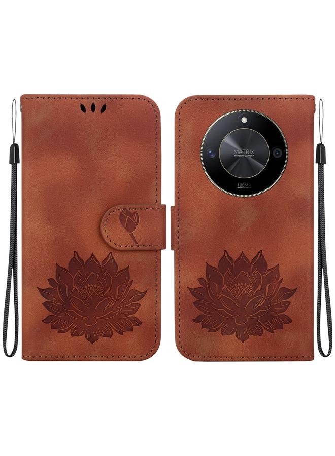 The Bros Case For Honor X9b / Magic6 Lite Lotus Embossed Leather Phone Case  - Image 1