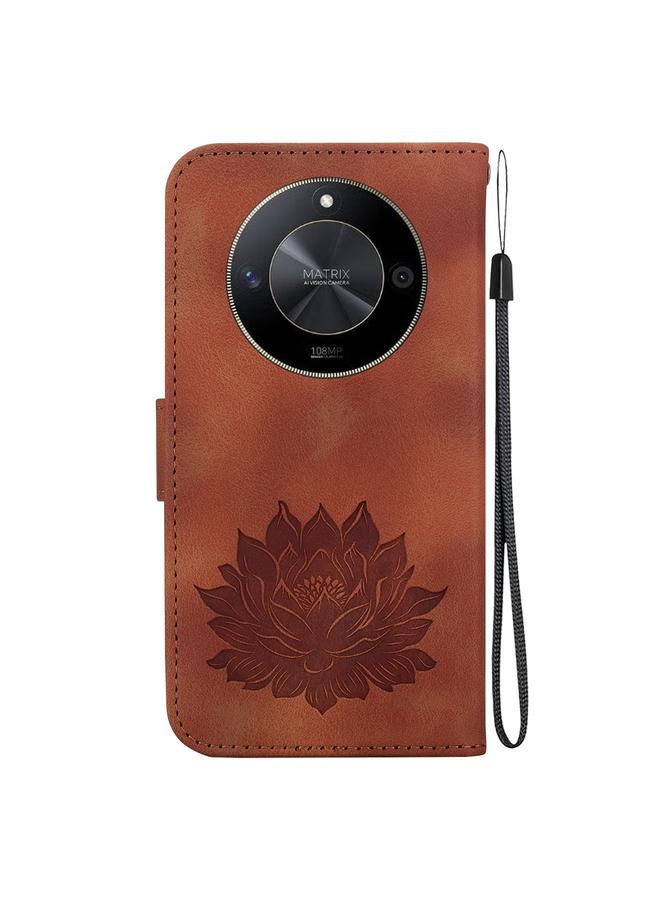The Bros Case For Honor X9b / Magic6 Lite Lotus Embossed Leather Phone Case  - Image 3