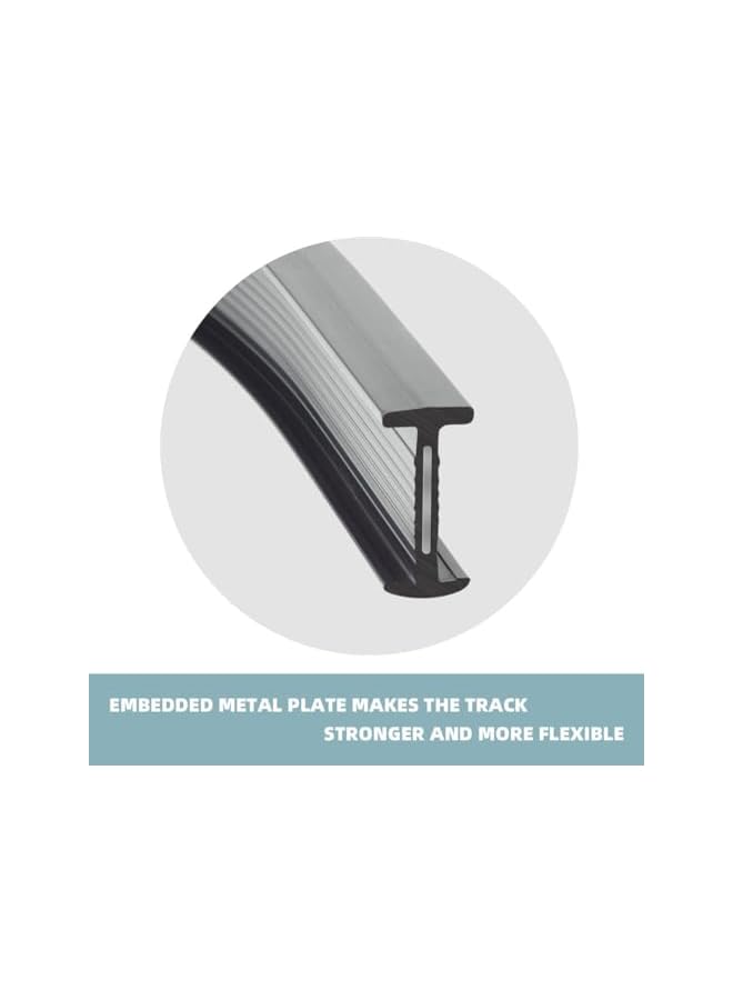 The Bros Flexible Bendable Curved Ceiling Curtain Track, RV Mount System With Rail, Ceiling Mount Curtain Rod (8 ft) - Image 3