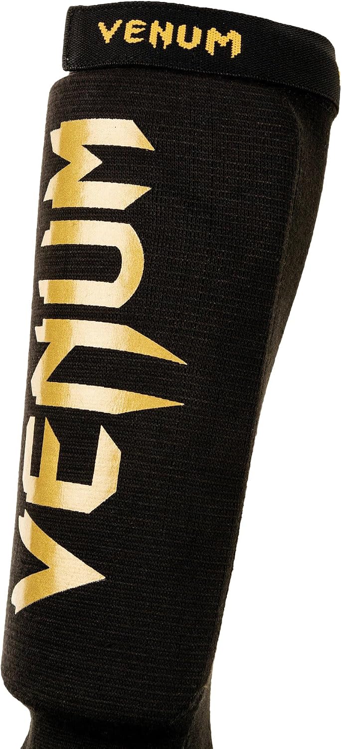 Venum Unisex Adult Kontact Shin Pads - Black/Gold - Image 2
