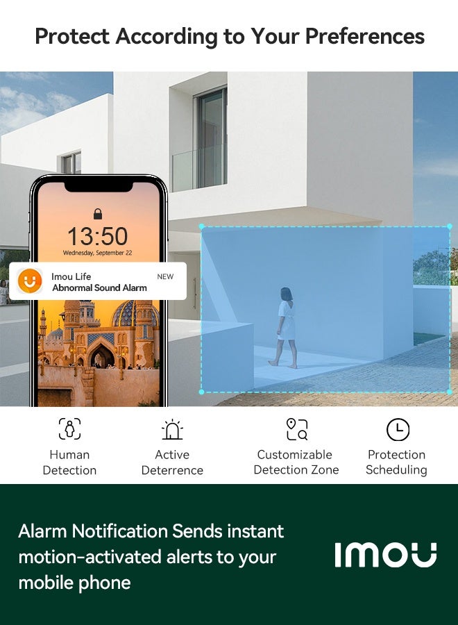 ايمو Imou 3K Security Camera 5MP CCTV Camera for Home Outdoor Wifi Camera 360°Outdoor Cameras Ultra-Clear Surveillance Camera Human Detection, Abnormal Sound for Baby Monitor Night Vision, Smart Tracking(DK7-N1-5MP) - Image 3